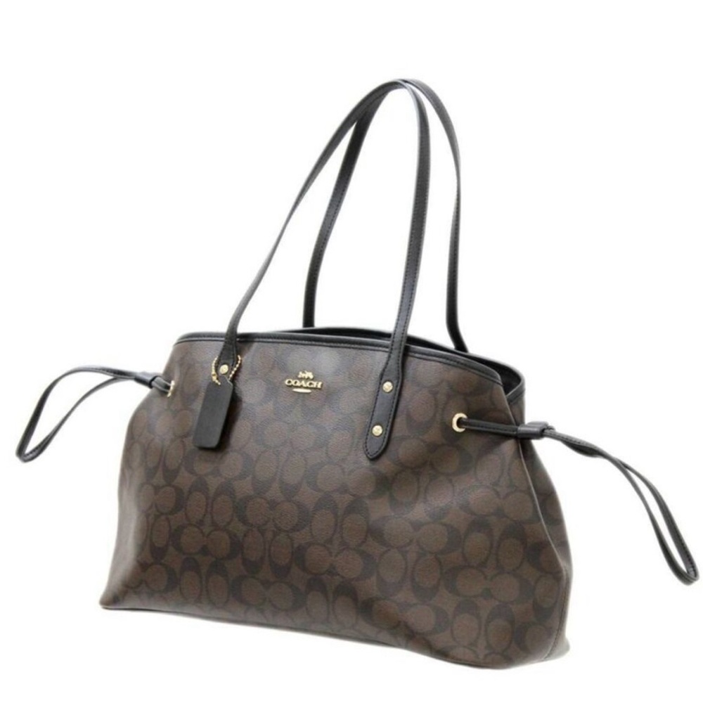 Coach Signature Brown Canvas Tote‎ Bag WITH Matching Wallet - Picture 4 of 9